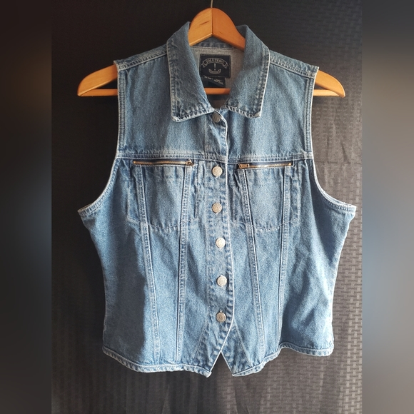 Women’s denim vest jean Solutions M medium - Picture 7 of 8